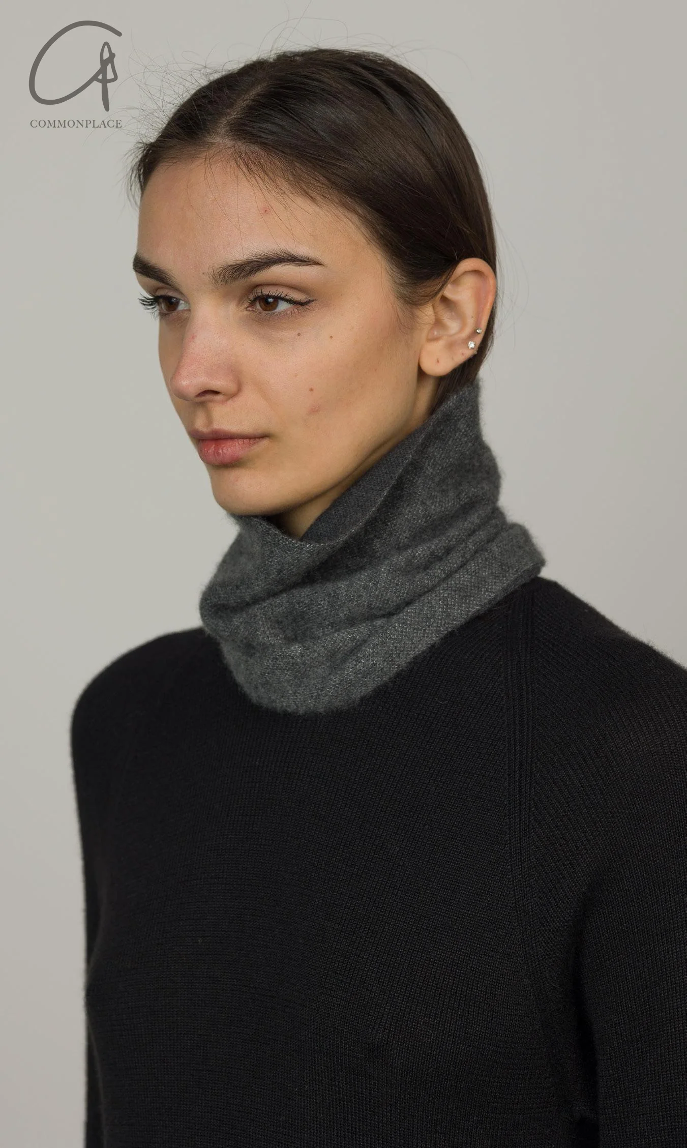 LABEL UNDER CONSTRUCTION Neck warmer scarf scarf series Italy LUC-YXNW159-MG/ME YXNW159 GOL2NIR1 MG/ME 68% cashmere 32% silk PLUC1 - Image 9