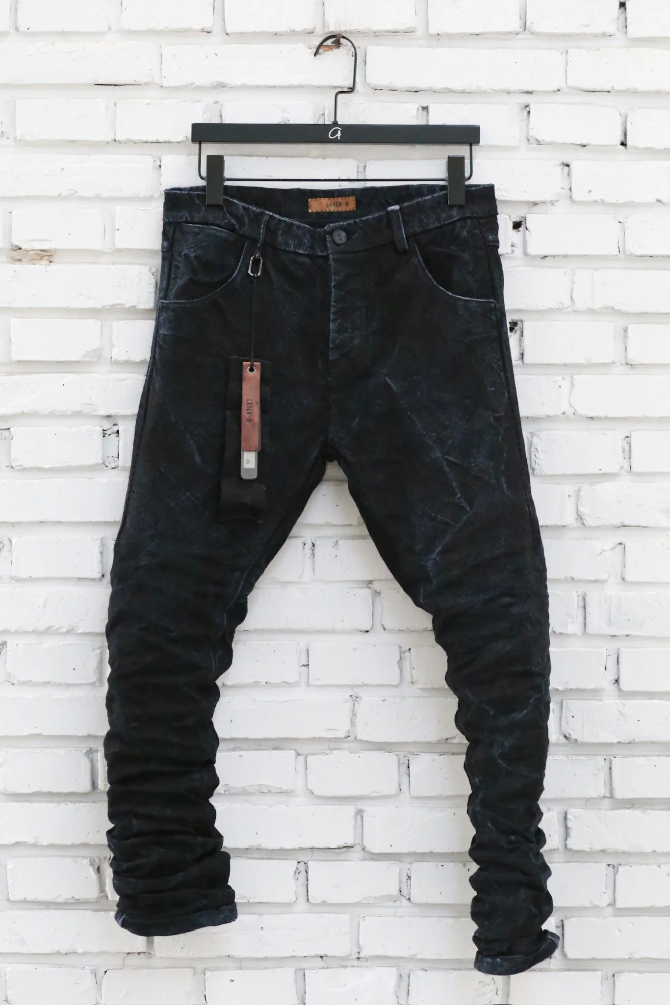 LAYER-0 25 Fall/Winter Linen Pants, Italy, LO-W25-3-21-BSA, Black Sailor + Aged