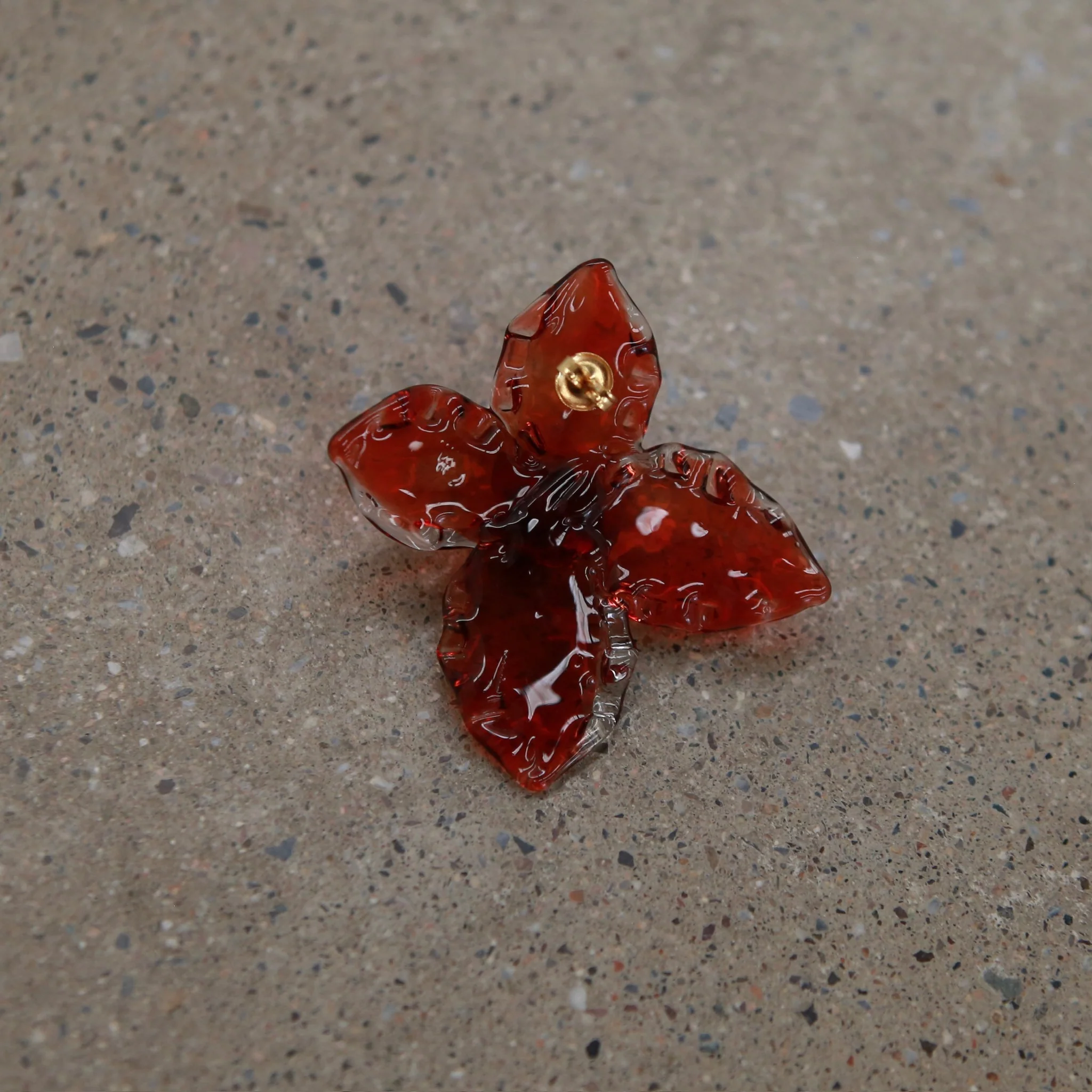 LEVENS 25 Autumn/Winter Fantasy Flower Earrings LVS-AW25FNTFLWE-RD-GARNET - Image 2