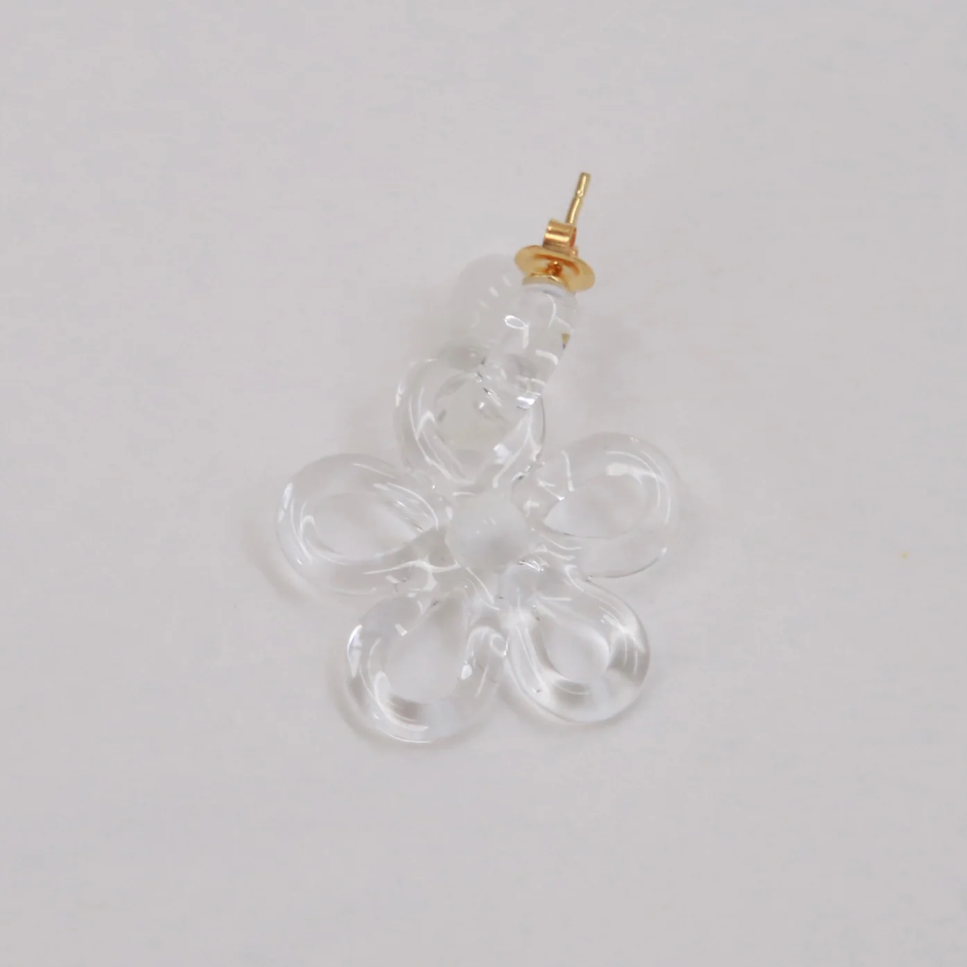 LEVENS 25 Spring/Summer Mini Glass Hoop + Daisy Charm Single Earring LVS-SS2518MINIGLSH.DSYCH-WHT-TM Transparent - Image 3