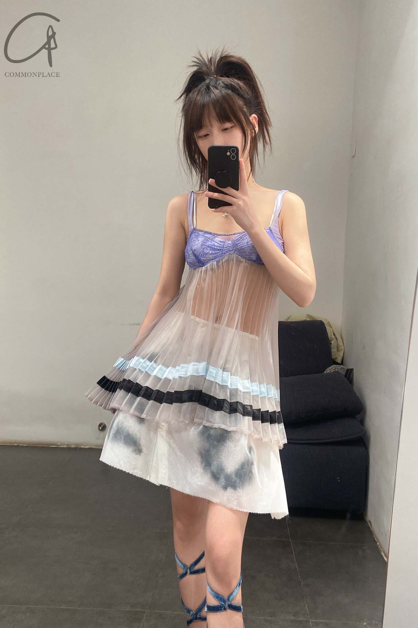 Louis Shengtao Chen Blue Fairy Pleated Camisole Top 2251157 Grey (2251156) - Image 2