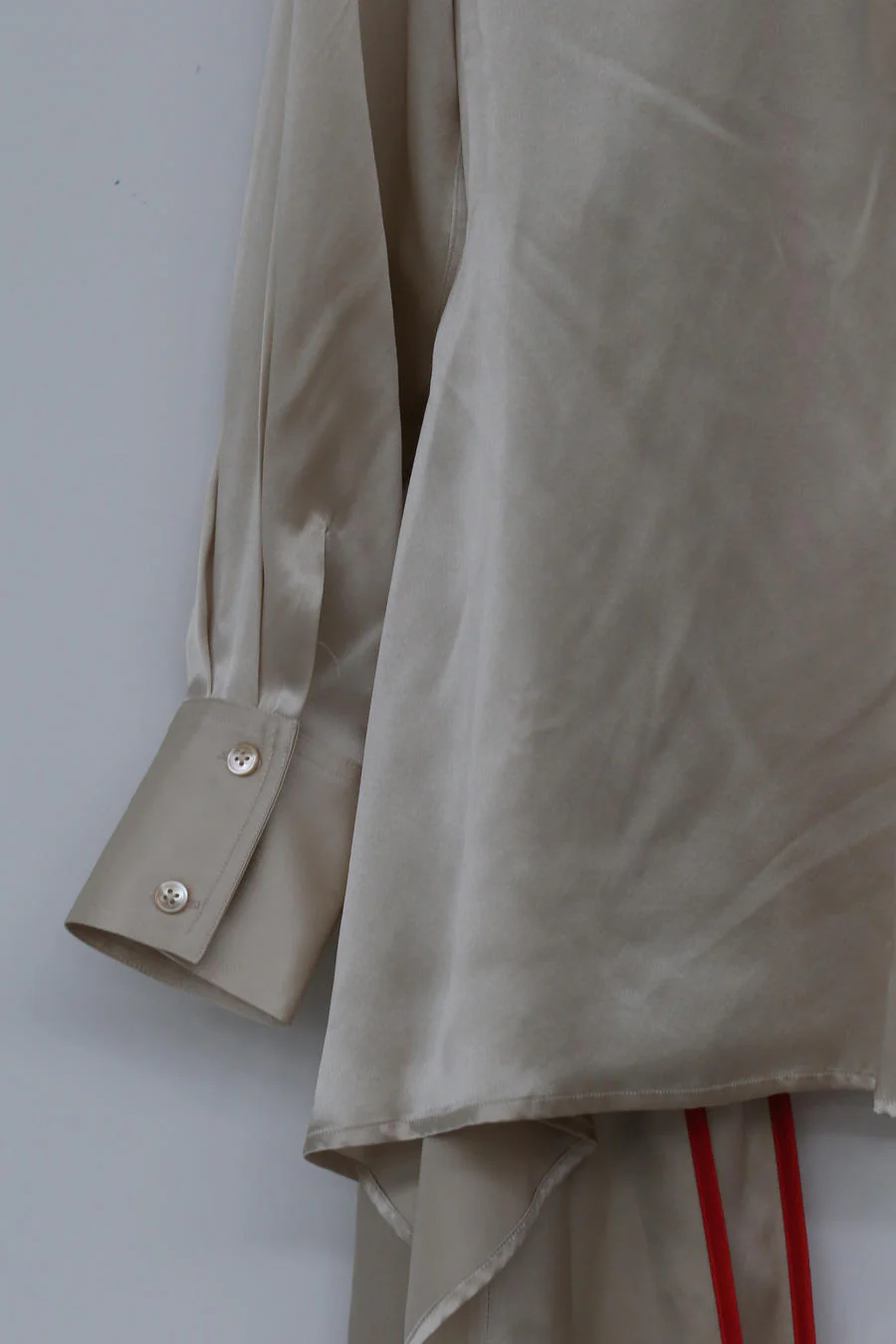 Louis Shengtao Chen Champagne Silk Jewel Braid Short Shirt 2250107 Champagne PLSC4 - Image 9