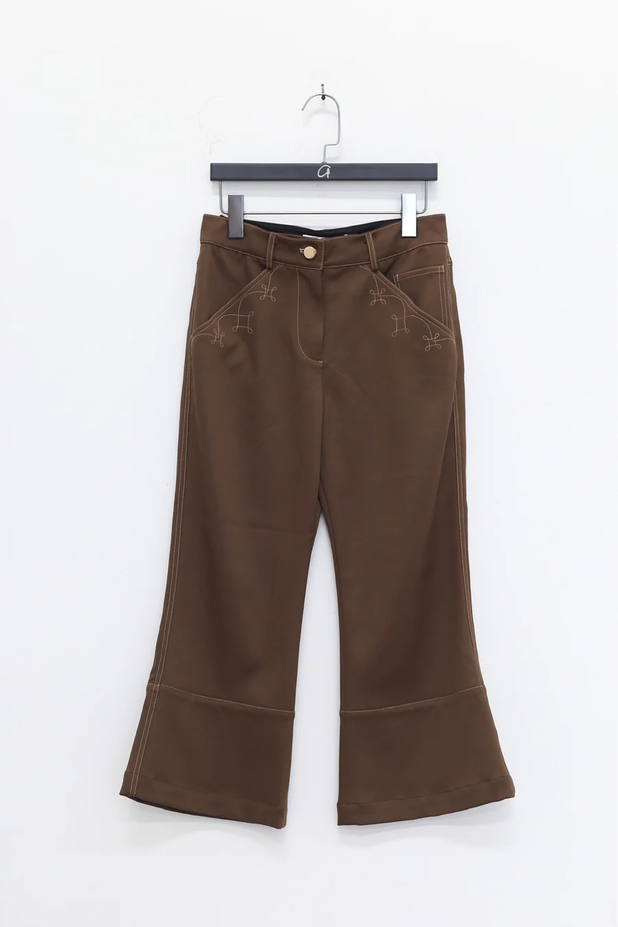 Louis Shengtao Chen deep coffee flower line flared pants 2251201 PLSC8 - Image 14