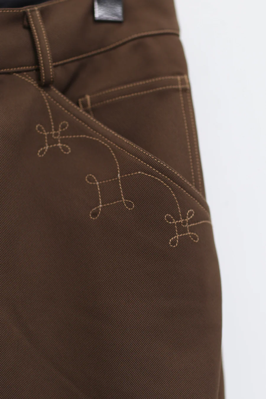 Louis Shengtao Chen deep coffee flower line flared pants 2251201 PLSC8 - Image 16