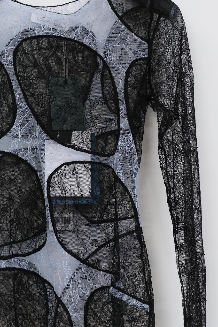 Louis Shengtao Chen Light Blue Meteor Lace Slim Top (with Corset) 2252103 - Image 3