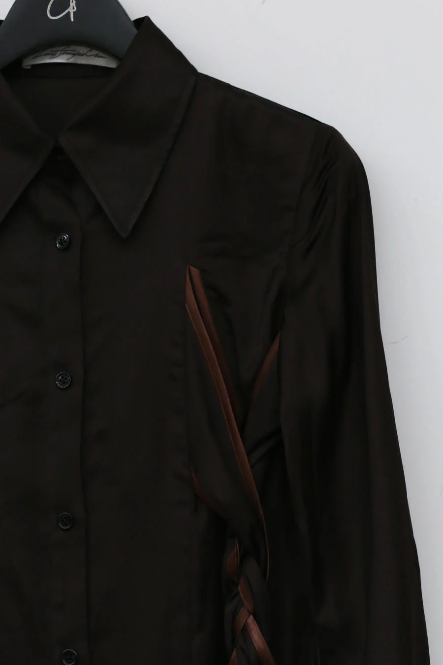 Louis Shengtao Chen Brown Jewel Braid Long Shirt 2250108 PLSC4 - Image 7