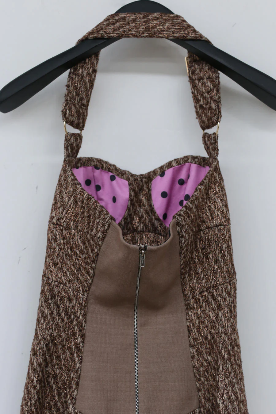 Louis Shengtao Chen shiny woolen tube top dress 2250136 brown - Image 15
