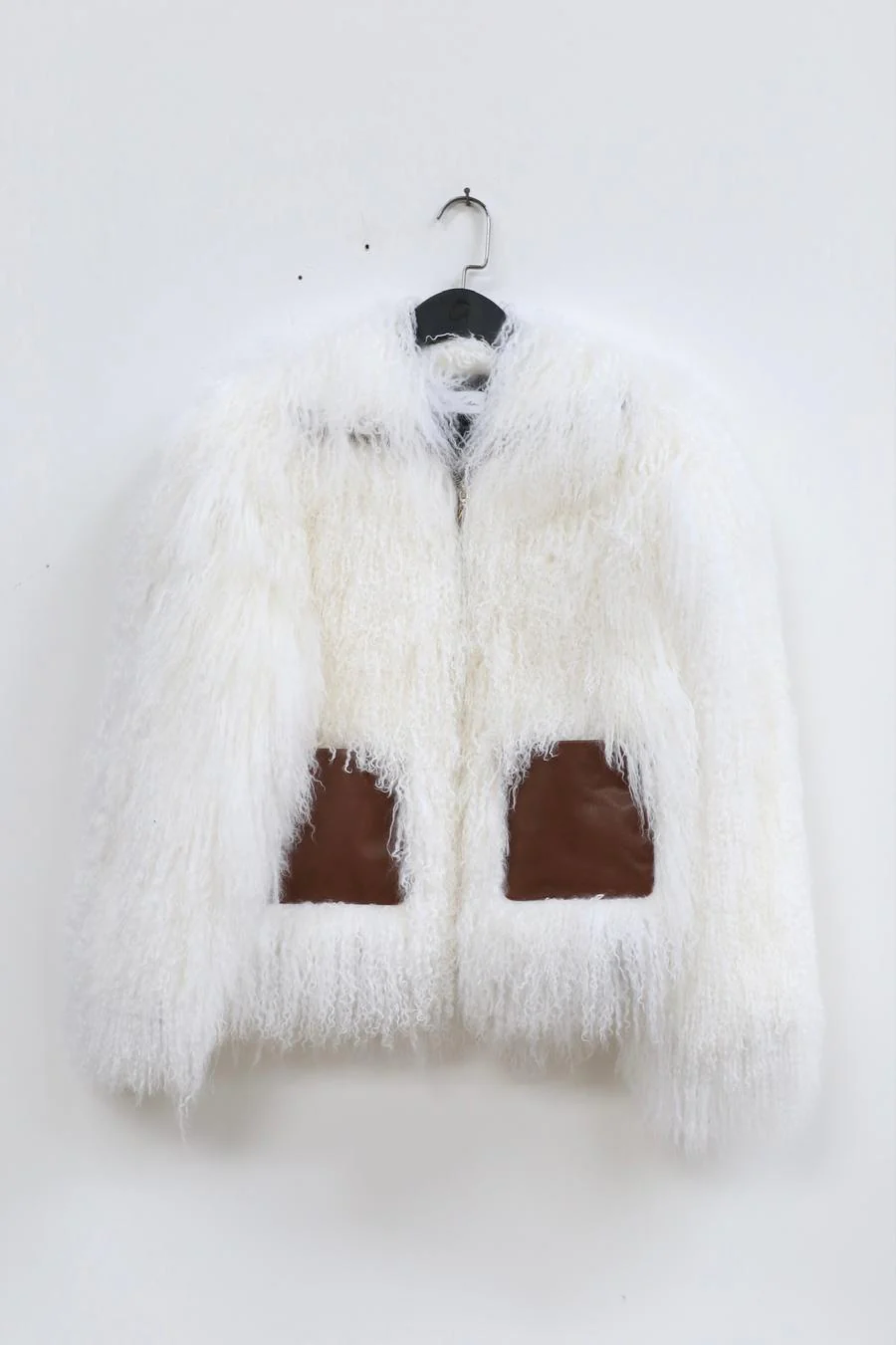 Louis Shengtao Chen snow long shearling fur coat 2252177 white