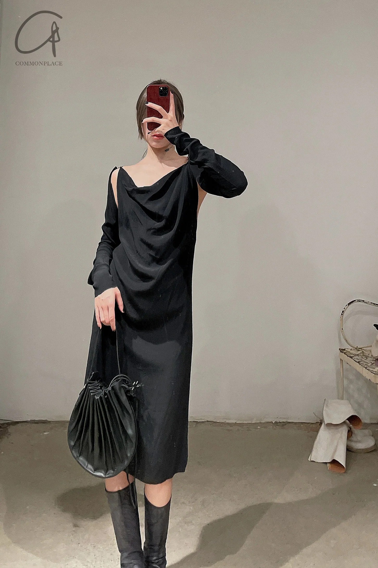 m.a+ Detachable Sleeve Straight Skirt D2CD-VIS5 Black PM201 - Image 10
