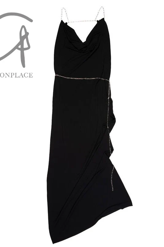 M.A+ double -chain black dress D2L/CC4 JVL - Image 13