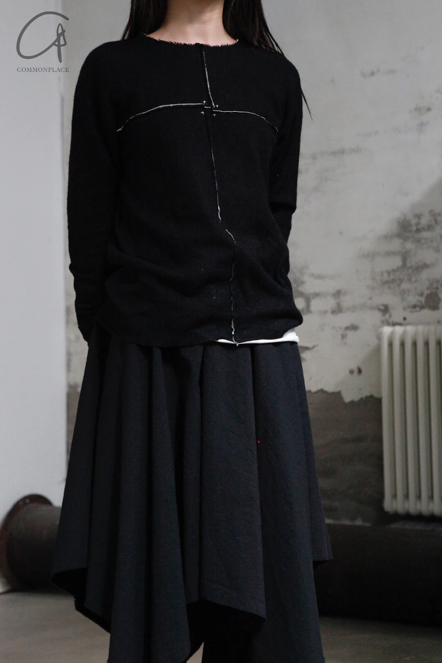 M.A+ double -sleeved T -shirt T211DM RWSL+ JCL10 Black and White - Image 5