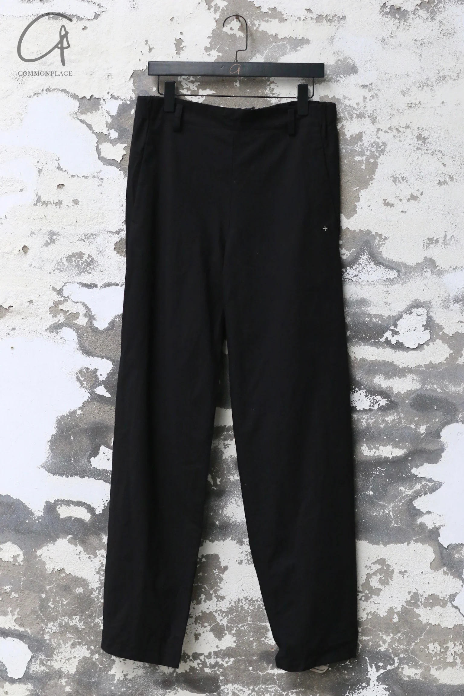 M.A+ Elastic waist 2 pockets loose pants MA-P366 CMB-HEI Black P366