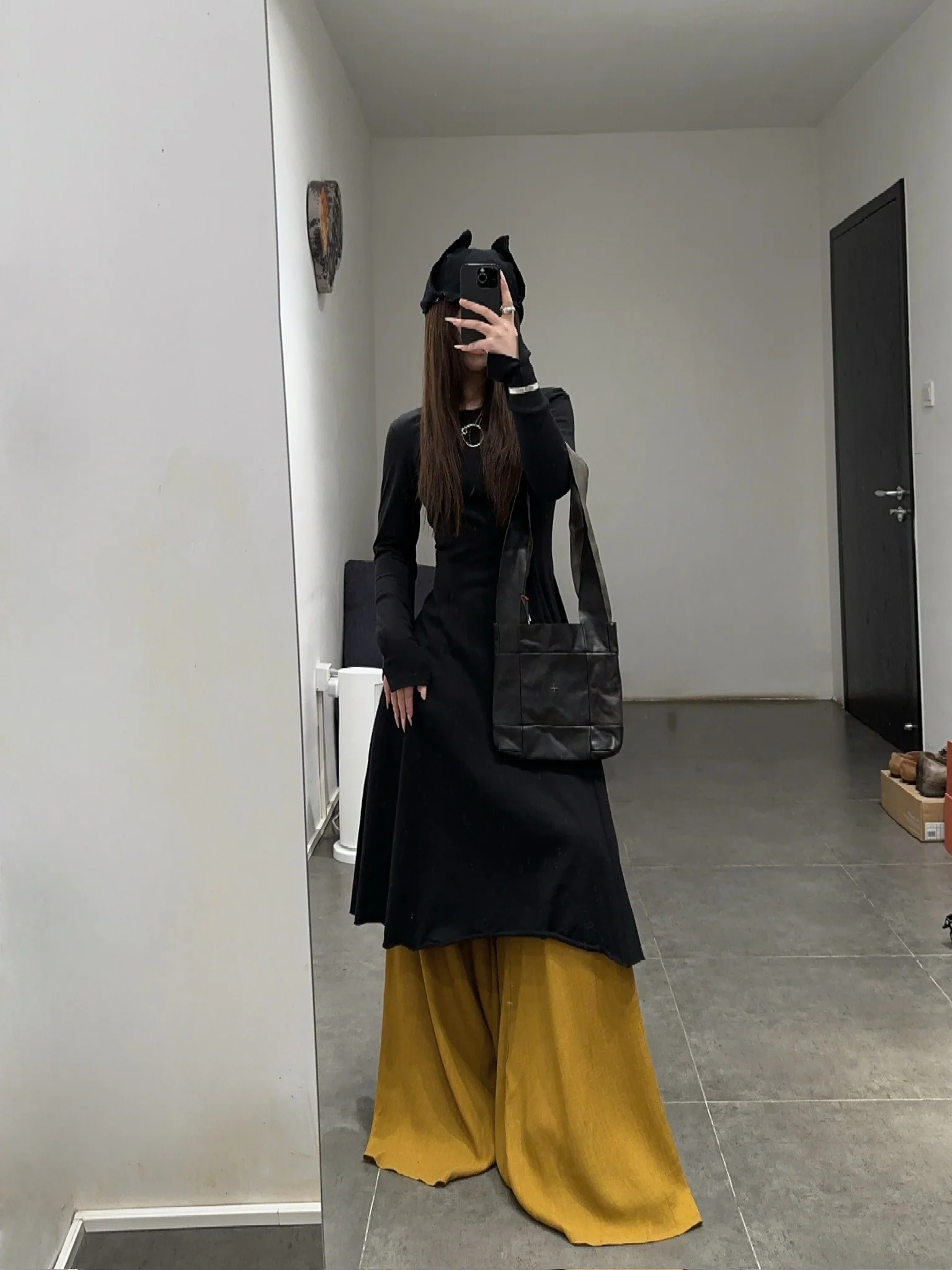 m.a+ elastic waist loose wide trousers MA-PW482EL VWV6-MUSTARD - Image 18