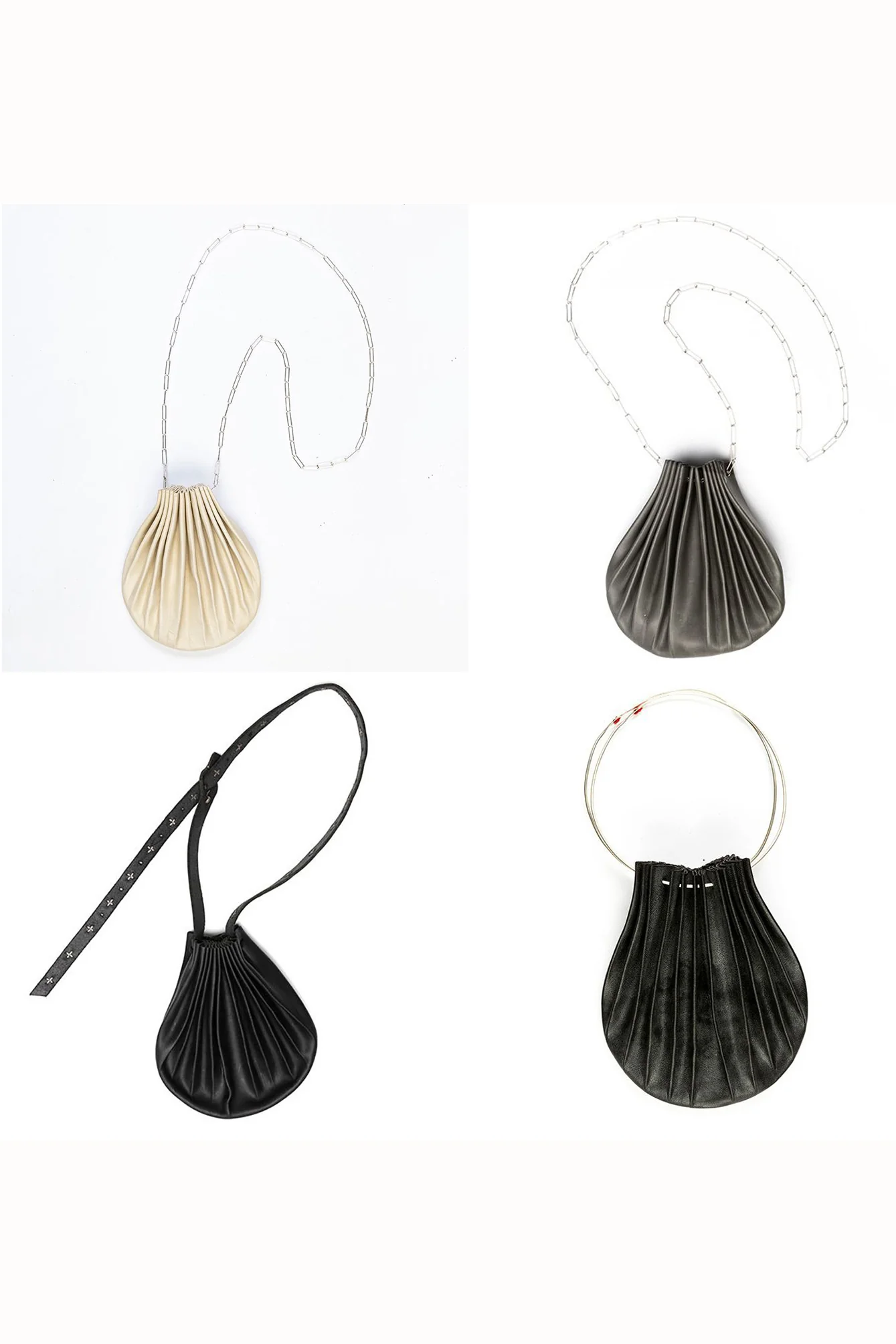 m.a+ Shell Bag Collection Italian Handmade MA-B70/C4B VA1.0-HEI Black Super Small Calfskin PM203 - Image 5