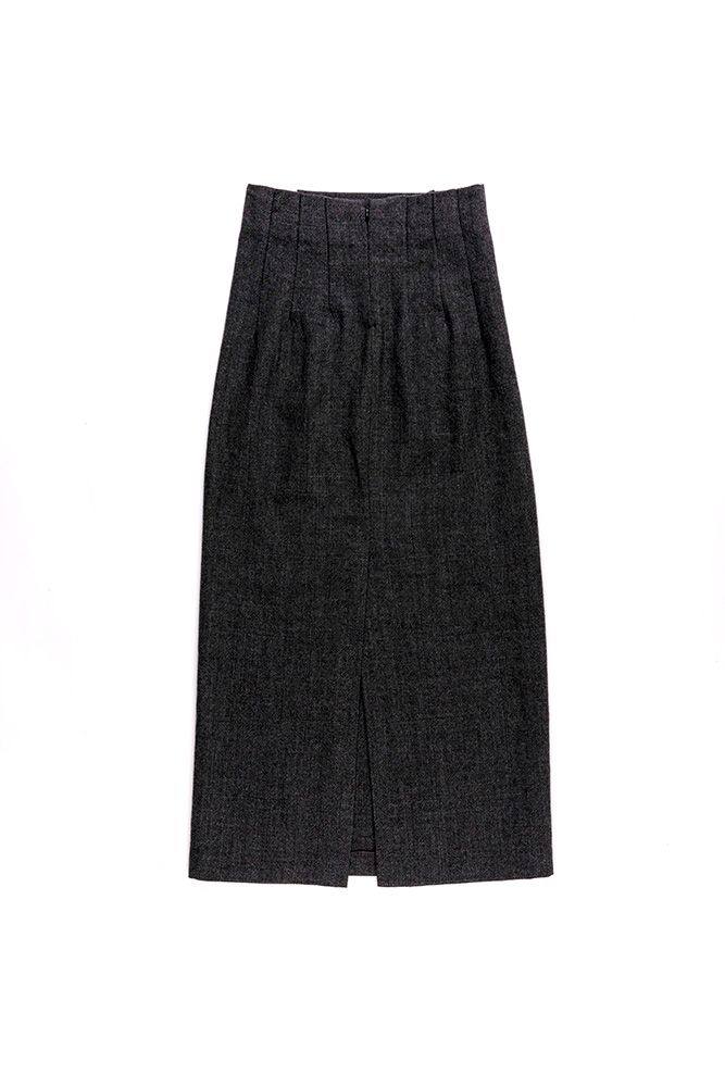 m.a+ Fall/Winter 2025 Fitted Long Skirt/Mid-Length Skirt, Italian Craftsman MA-K125LL WM1-COAL - Image 6