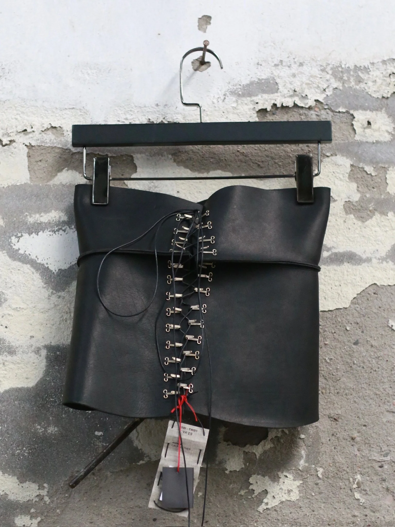 m.a+ Fall/Winter 2025 Leather Bustier with Silver Hook, Italian Craftsman MA-TWB1 VA2,0-BLACK - Image 7