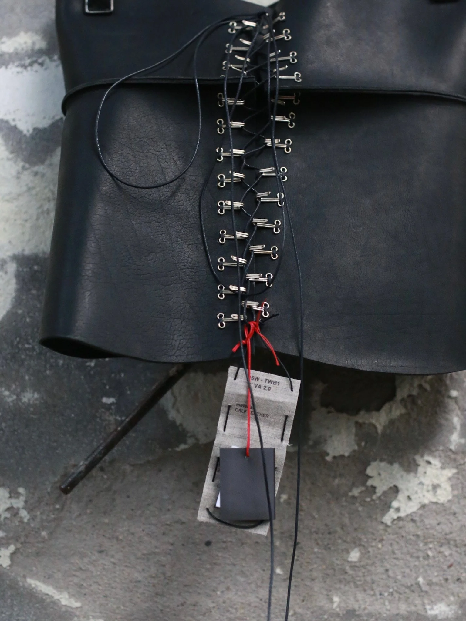 m.a+ Fall/Winter 2025 Leather Bustier with Silver Hook, Italian Craftsman MA-TWB1 VA2,0-BLACK - Image 9