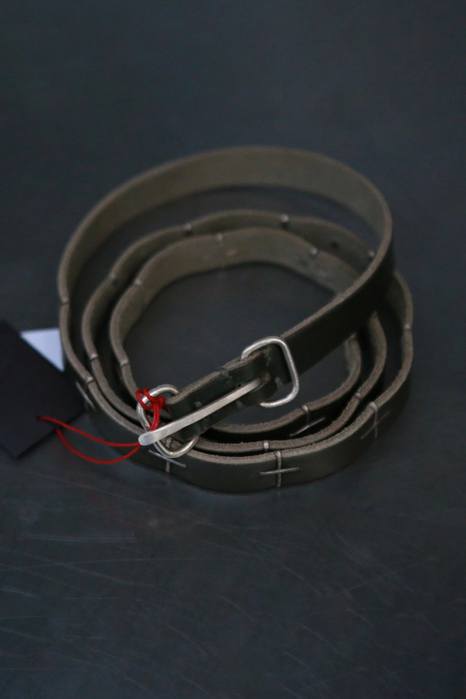 m.a+ Handmade Leather Belt Collection: Italian MA-EL2A SPL3,0-MILITARY GREEN PM1001 - Image 2