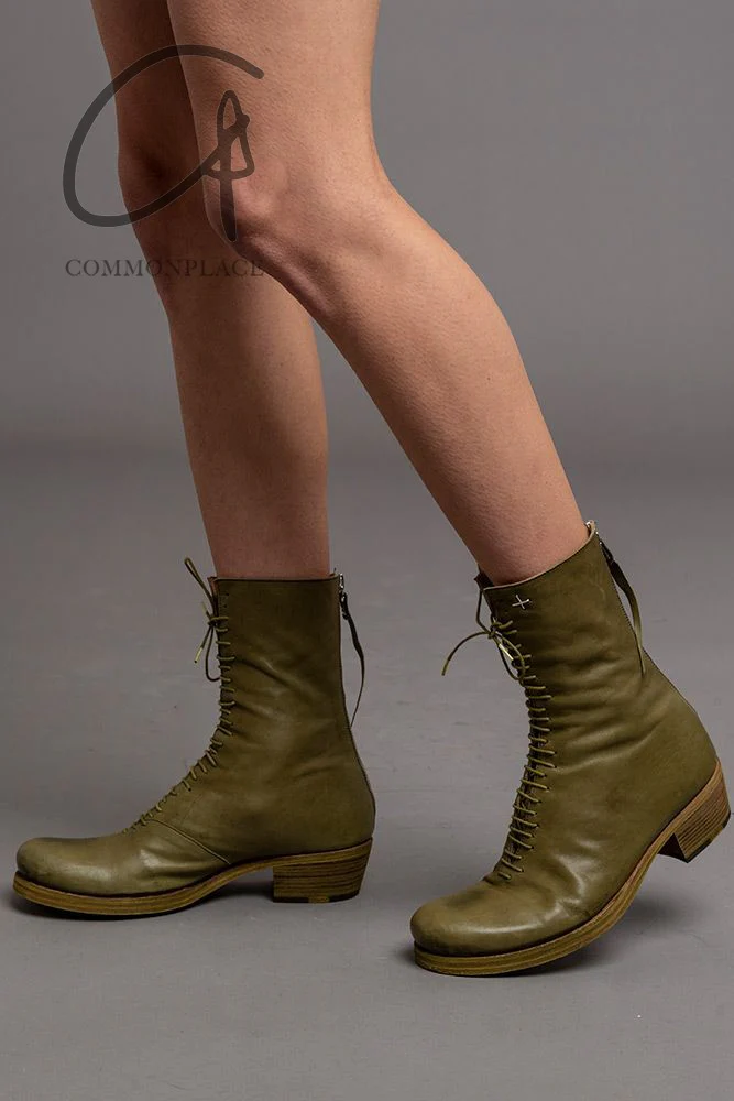 m.a+ high back zipper boots with laces SW6B3Z CUAG1.2 woodbine - Image 6
