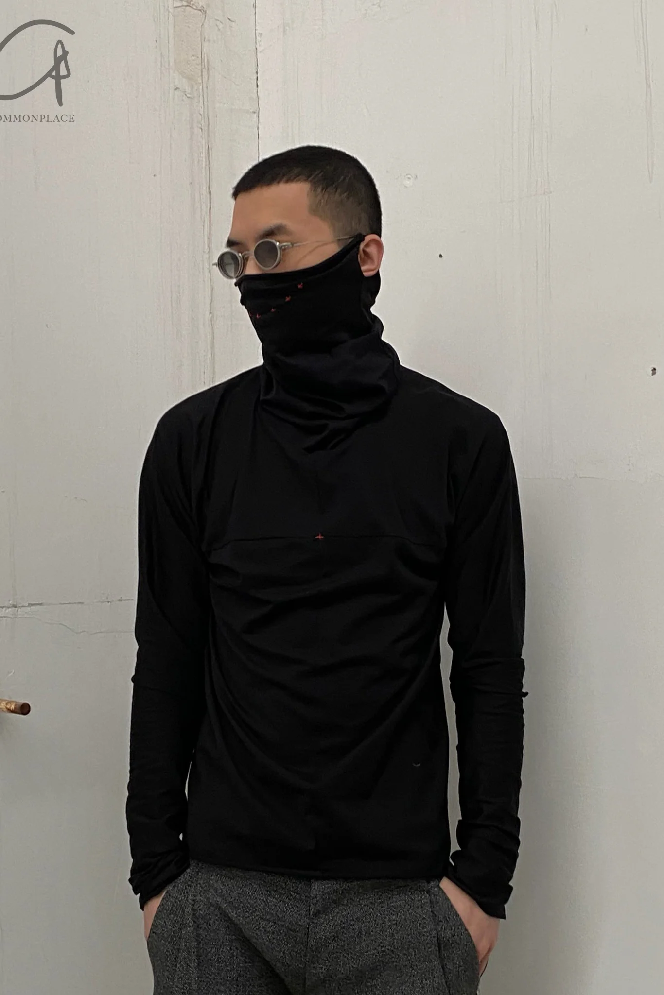 M.A+ integrated mask collar T -shirt T211dno+ JCL10 black - Image 17