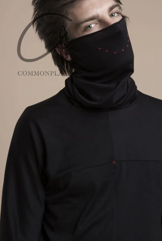 M.A+ integrated mask collar T -shirt T211dno+ JCL10 black - Image 2