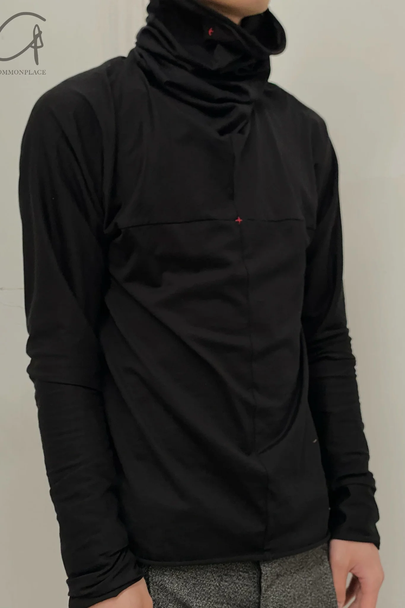 M.A+ integrated mask collar T -shirt T211dno+ JCL10 black - Image 3