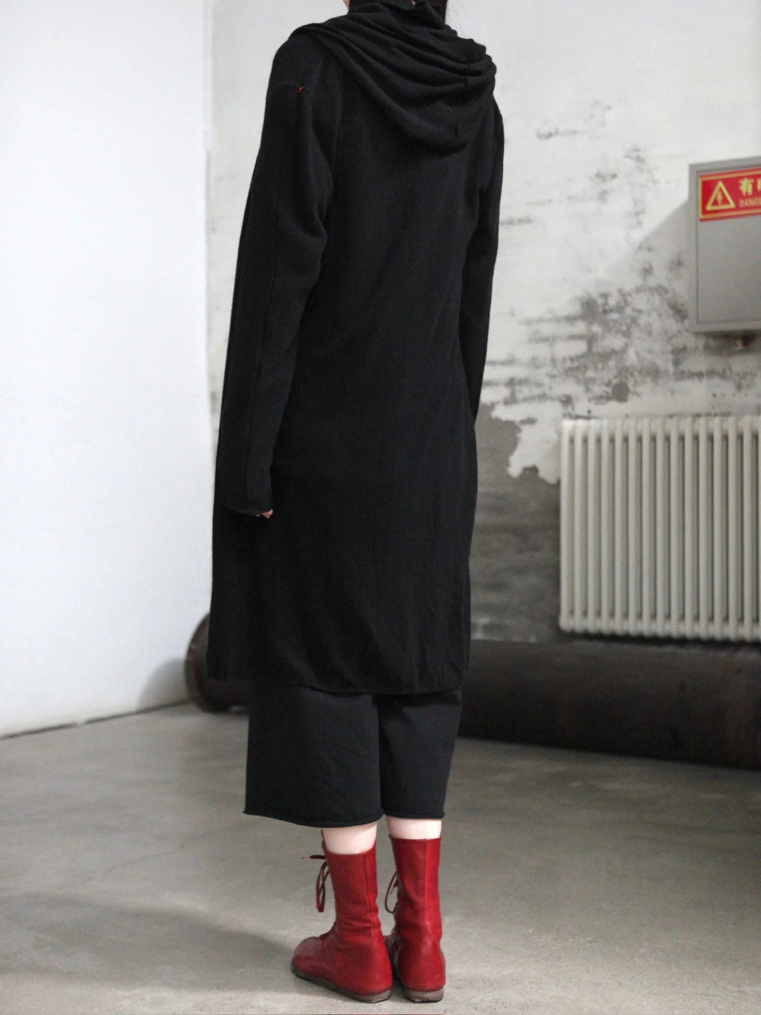 m.a+ knitted hooded sweater MA-NCW328 NK-HEI black - Image 5