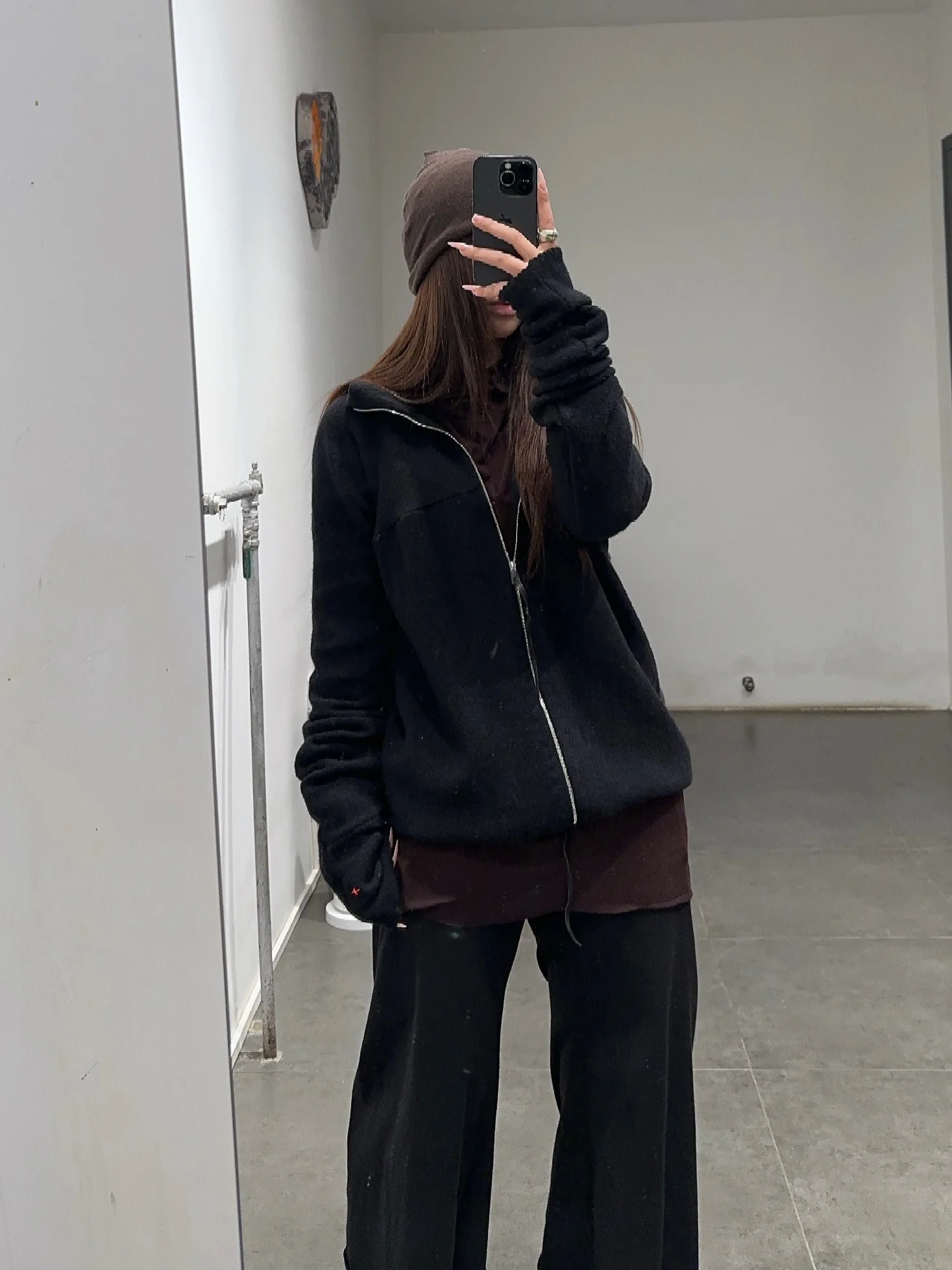 m.a+ knitted zip-up shirt MA-NH256DZ NWKM-HEI black - Image 11