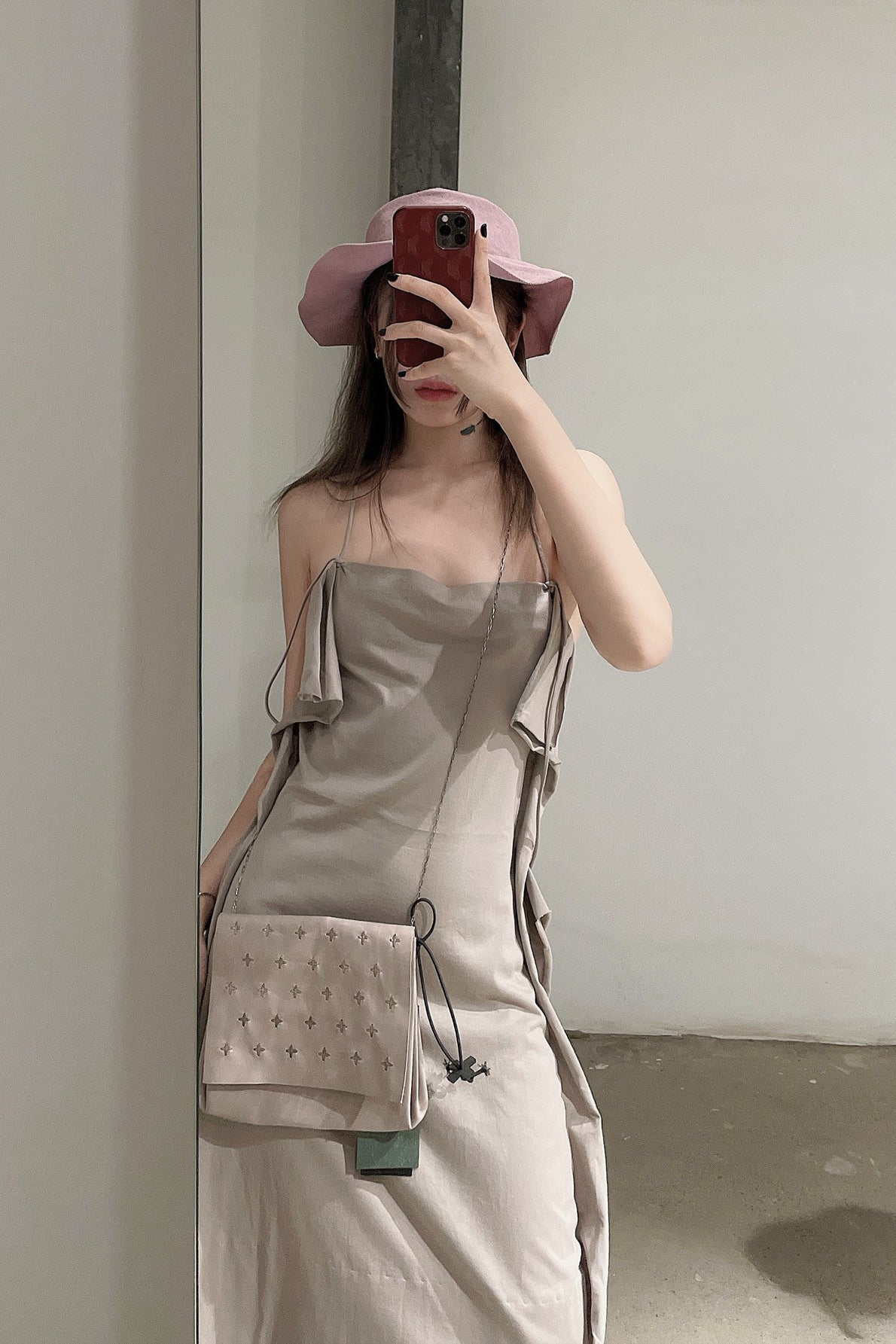 m.a+ Maurizio Amadei Lace Backless Dress Cotton Italy MA-D14X-JCL10-OHZ Mauve sphinx - Image 5