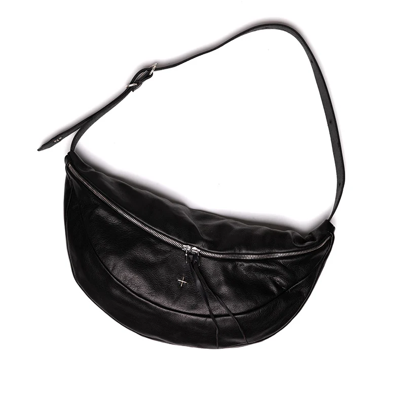 m.a+ Maurizio Amadei Waist Bag/Belt Crossbody Bag Series Artisan Italy MA-BY302 SY1,0-HEI-F Large BY302-SY1.0 Black Cowhide PM204 - Image 5