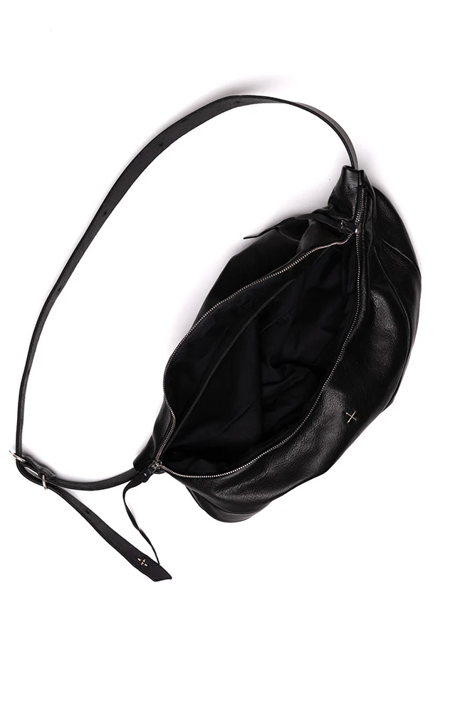 m.a+ Maurizio Amadei Waist Bag/Belt Crossbody Bag Series Artisan Italy MA-BY302 SY1,0-HEI-F Large BY302-SY1.0 Black Cowhide PM204 - Image 7