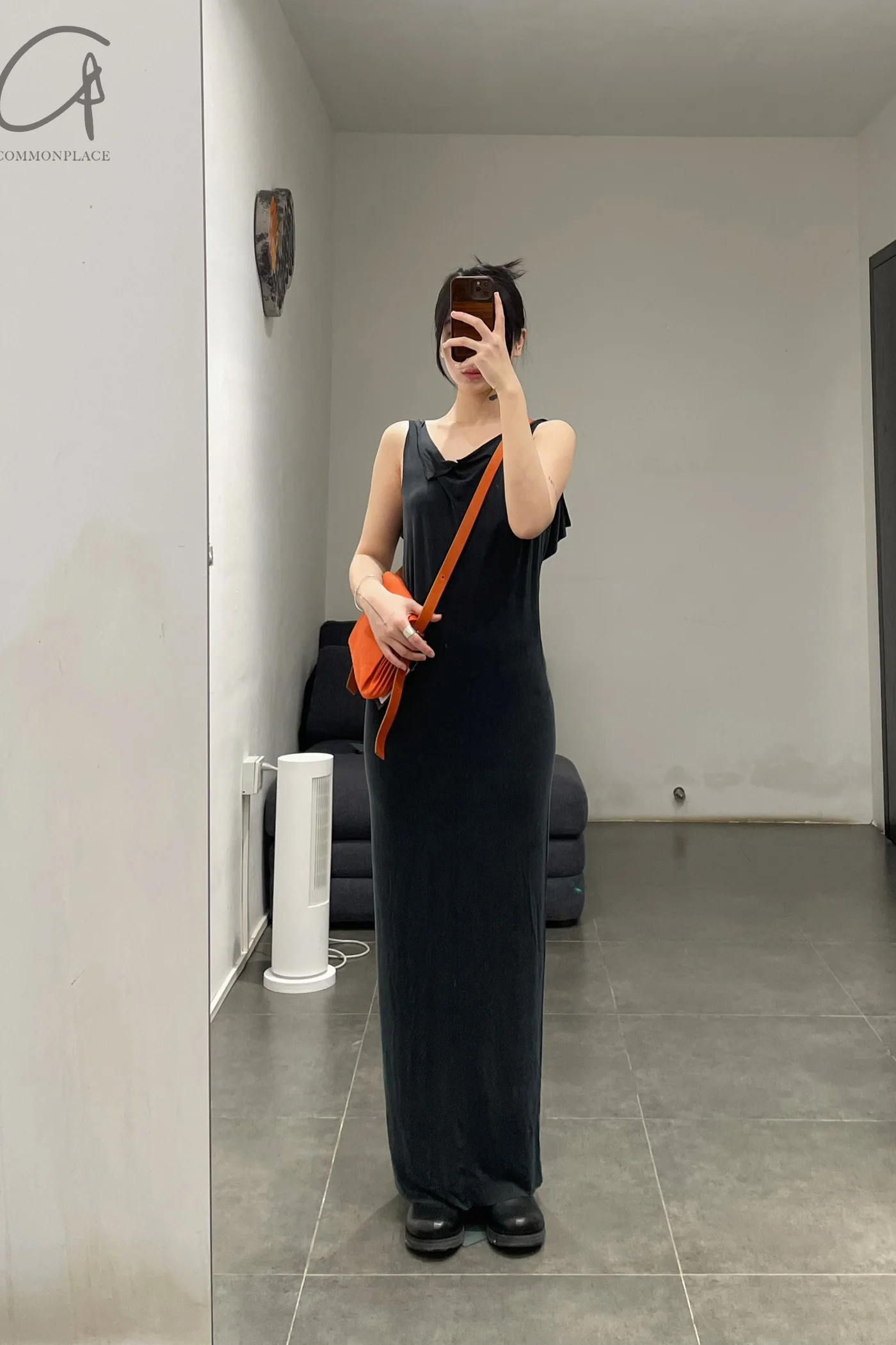 m.a+ long strap foldable bag B7217-VOP1.2 orange red PM207 small - Image 6
