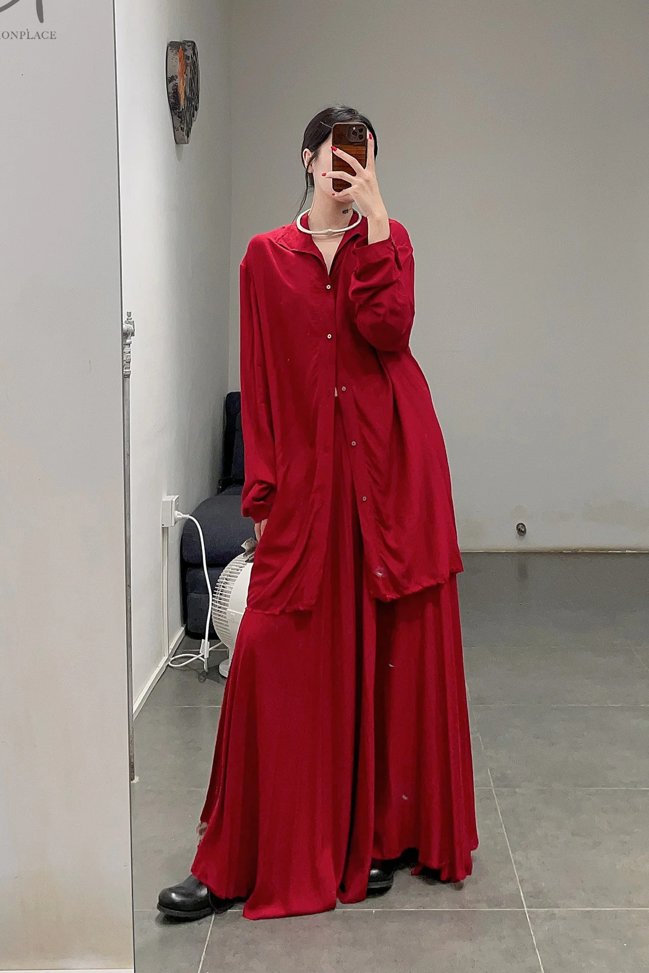 m.a+ Long Wheel Skirt K600Z (VBL ruby red) - Image 14