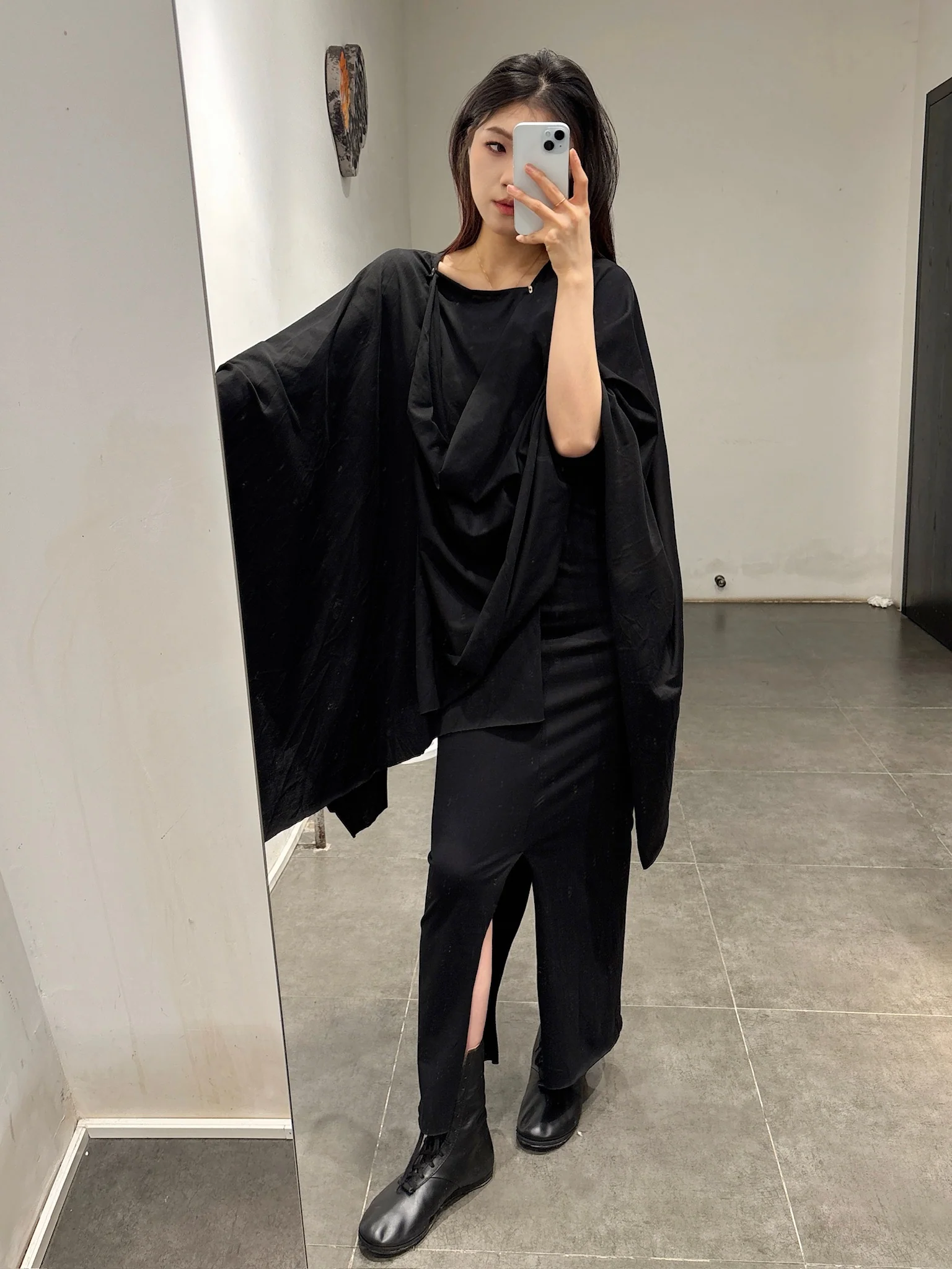 m.a+ Maurizio Amadei Adjustable Button Square Skirt MA-K626 JCL10-HEI Black - Image 14