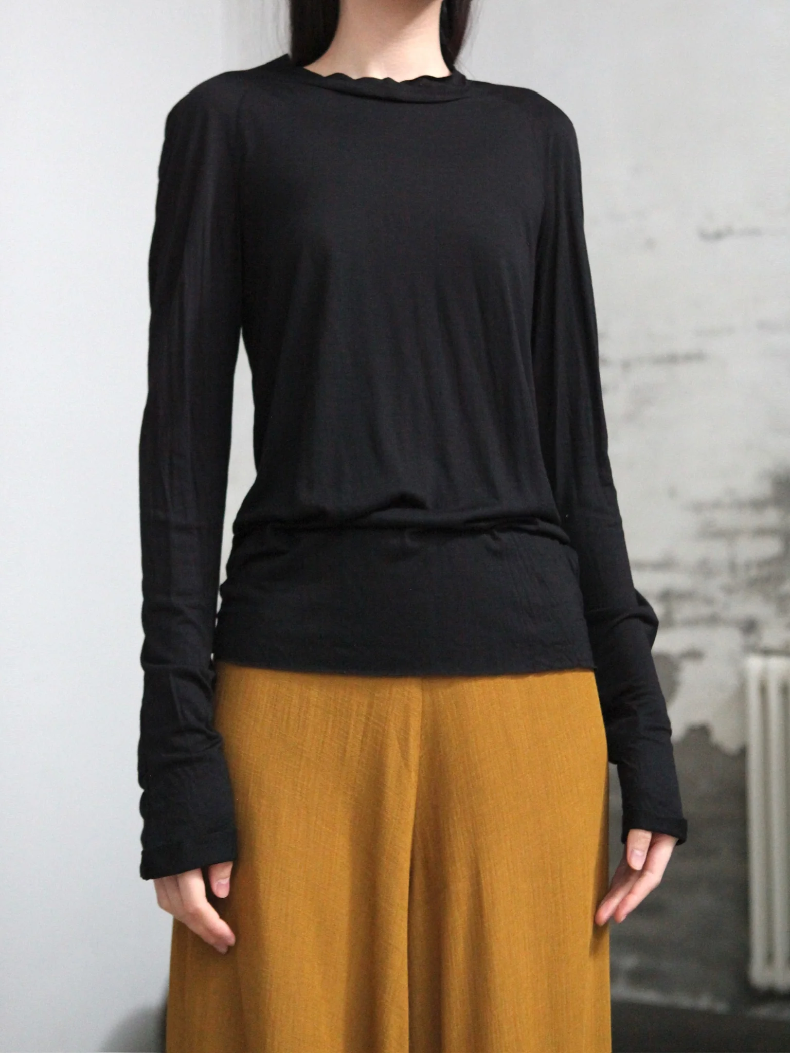 m.a+ Maurizio Amadei crew neck long sleeve T-shirt Italy MA-T130D JVBL-BLACK (T350D-JM11/JCL10) - Image 5
