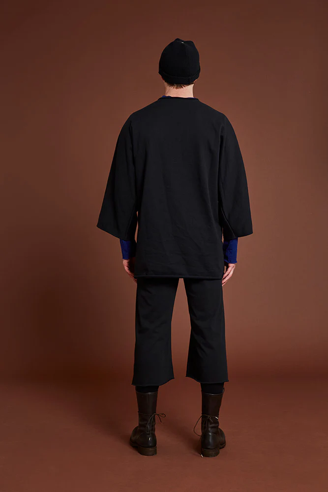m.a+ Maurizio Amadei Extra Wide Sleeve One-Piece T-Shirt MA-T411D JCKM-BLACK - Image 9
