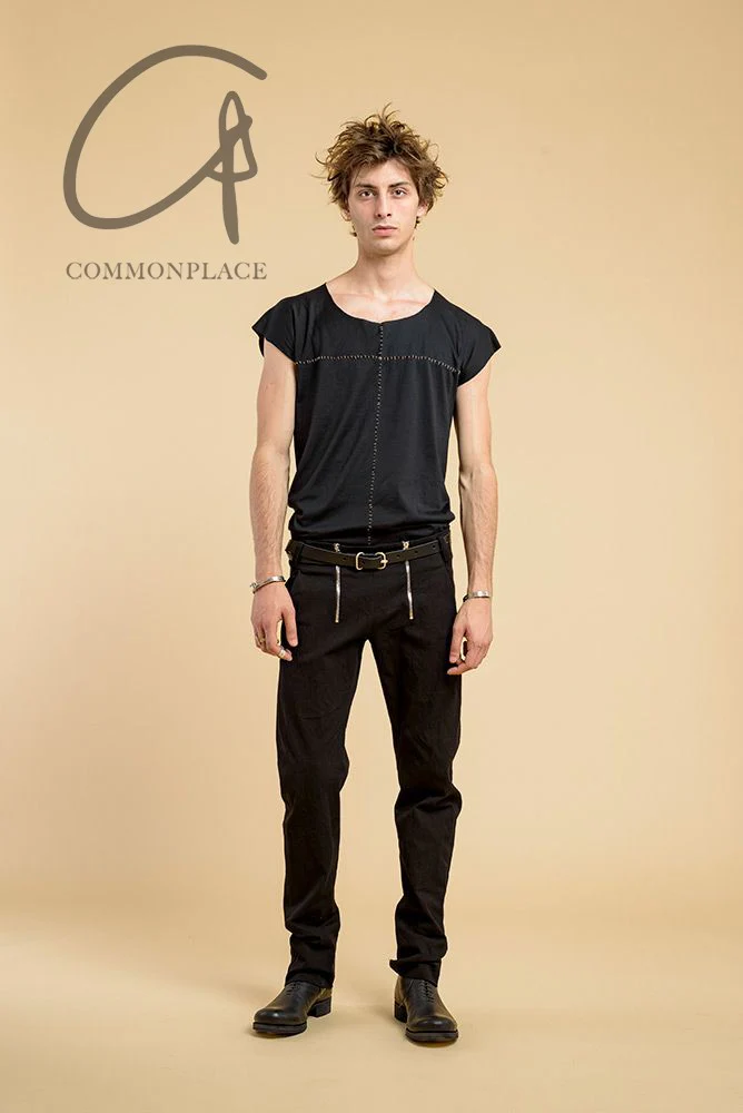 m.a+ Maurizio Amadei Hand-sewn one-piece ultra-short sleeve T-shirt Italy MA-T211B/CM JCL10-HEI Black T211B - Image 7