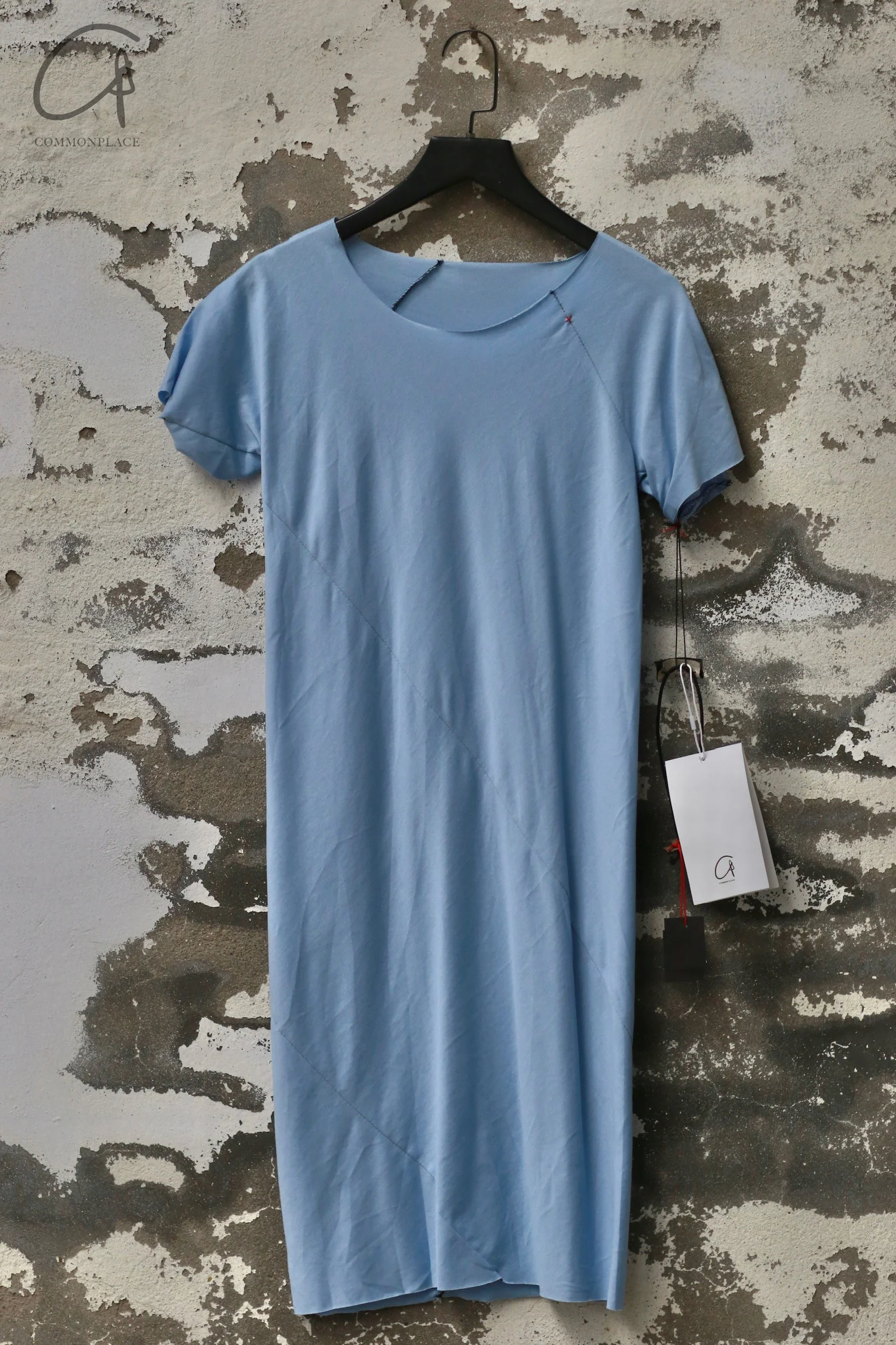 m.a+ Maurizio Amadei Short-sleeved spiral long T-shirt Italy MA-TW270CL JCL10-BLUE BELL TW270CL