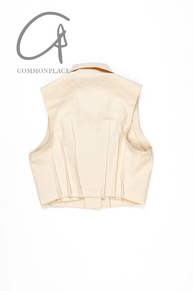 m.a+ Maurizio Amadei Sleeveless Pleated Cropped Jacket/Skirt Italy Artisan MA-HW190AC CCE-NATURAL Top HW190AC K124 - Image 6