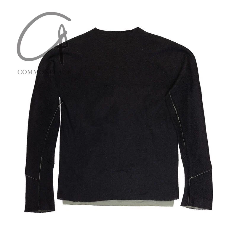 m.a+ Maurizio Amadei two-piece long-sleeved T-shirt Recycled cashmere Italy Artisan handmade MA-T211DM rwsl+jcl10-HSWC Black+Sage - Image 6