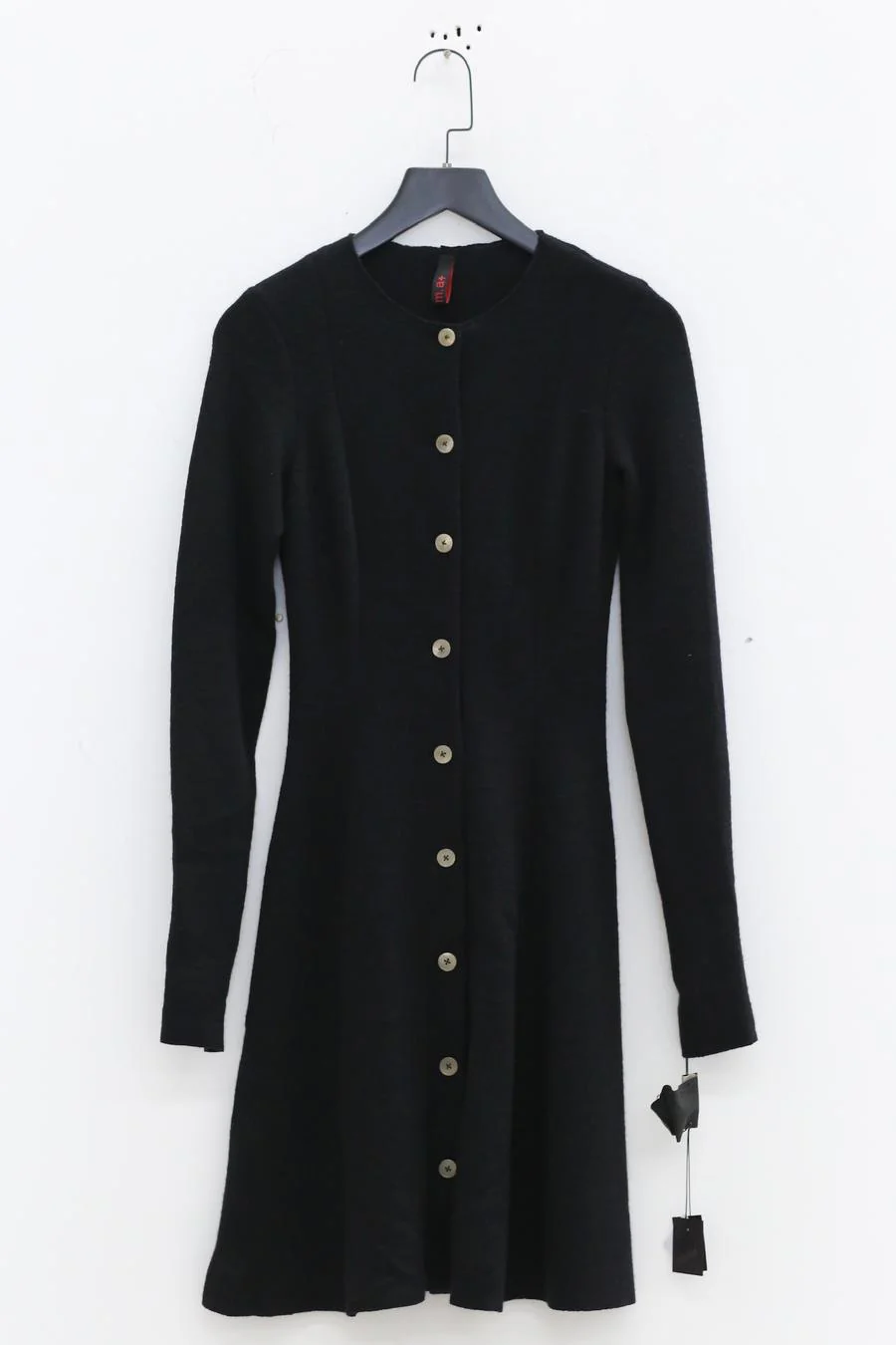 M.A+ round neck long -sleeved stitching dress D103DL/B jWM black - Image 8