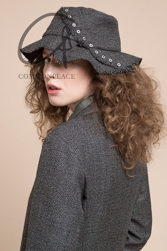 m.a+ Handmade Hat Collection Italy Deconstruction MA-AW305-HUIHEI Gray Black AW305/SB WVM PM1000 - Image 7