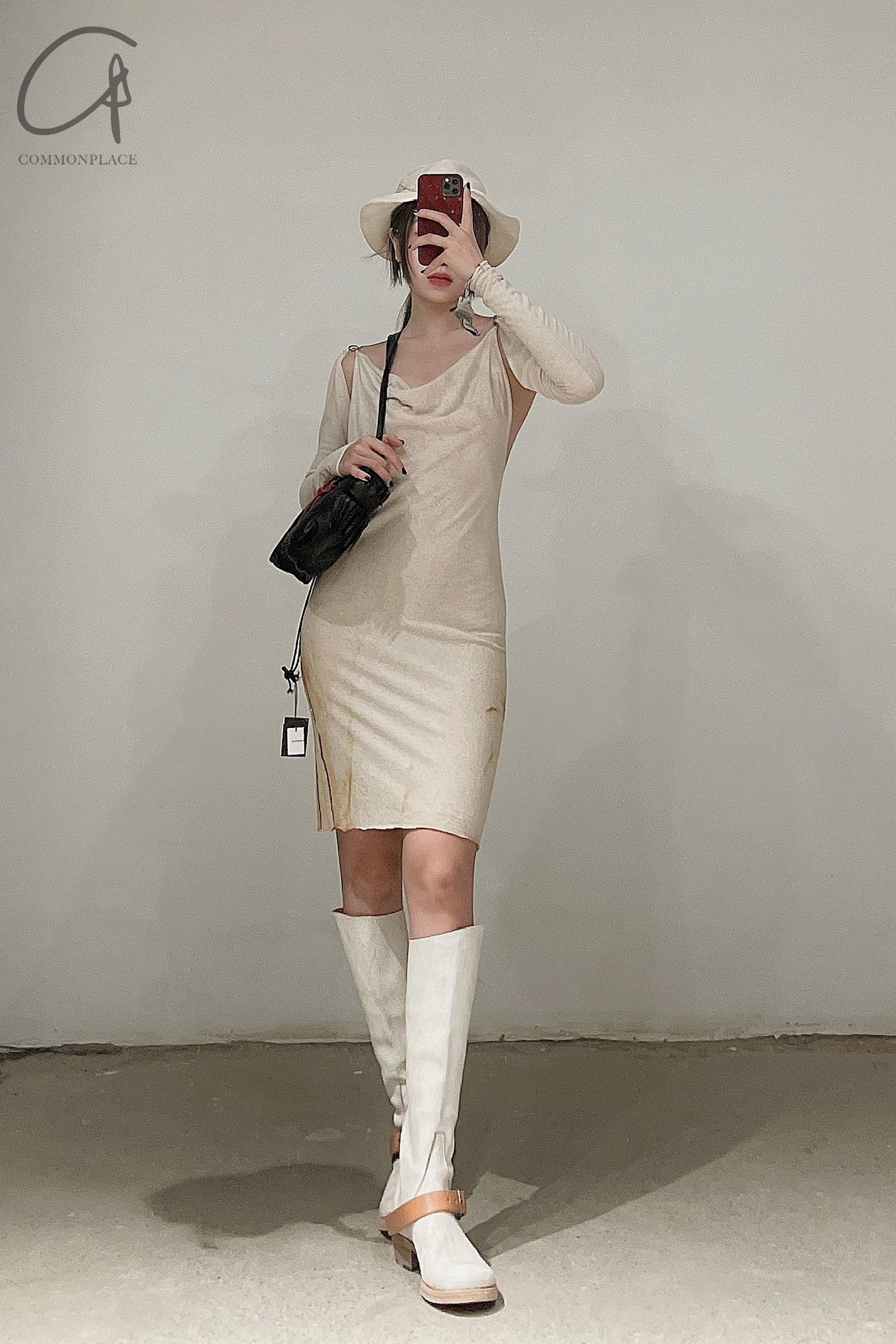 m.a+ Super High Buckle Back Zip Boots SW6C4Z CUR.R 1.5 White - Image 35