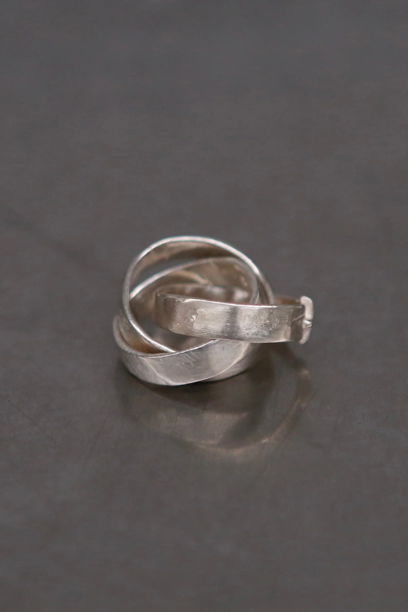 m.a+ Triple Ring with Stitched CROS 925 Silver MA-AG318-AG-YIN - Image 2