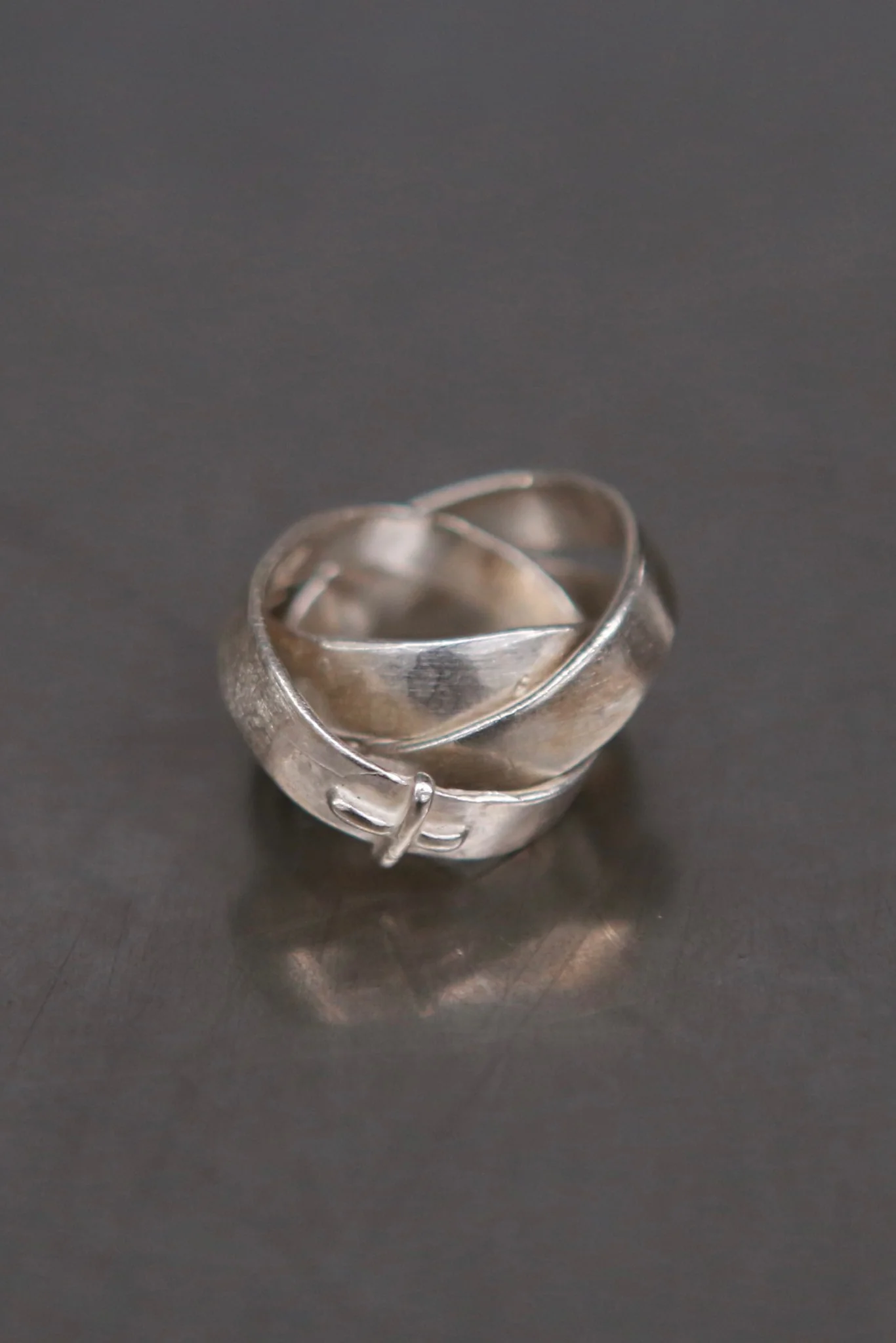 m.a+ Triple Ring with Stitched CROS 925 Silver MA-AG318-AG-YIN - Image 3
