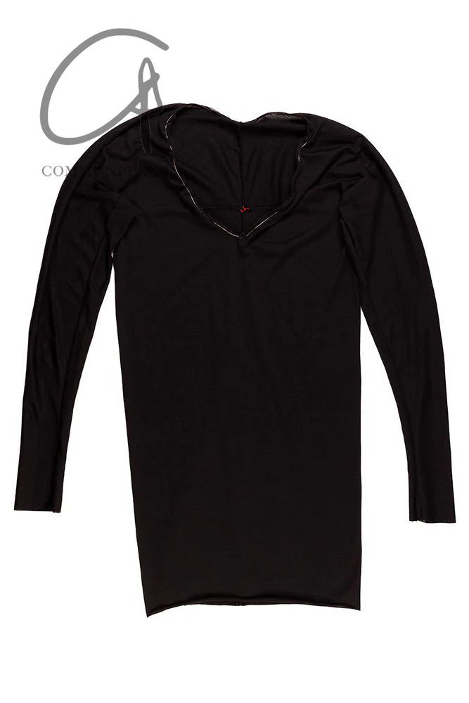m.a+ V-neck long-sleeved T-shirt Italy MA-TW221DVL/S-JCL10-HEI Black - Image 6