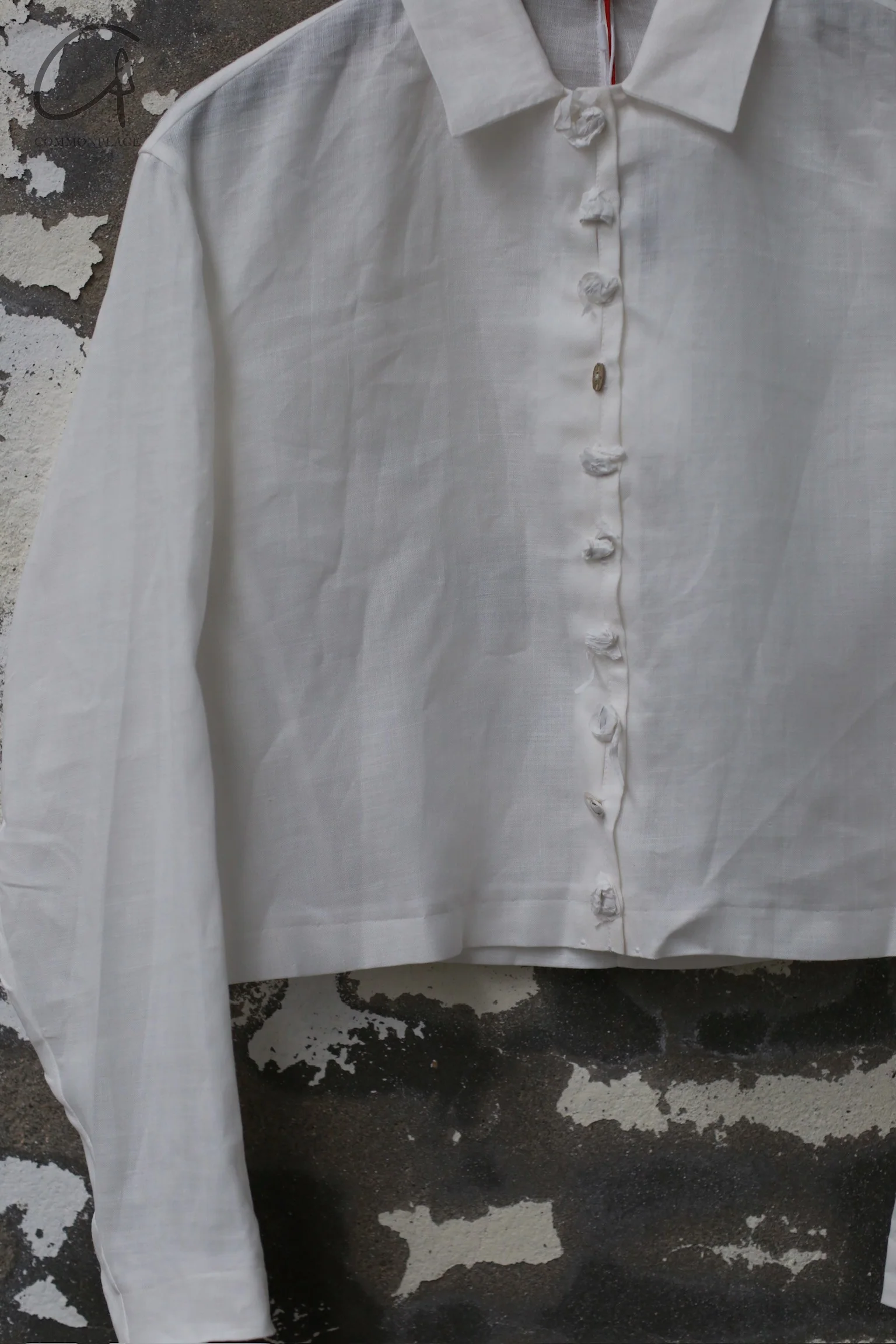 M.A+ Wide Cropped Shirt MA-HW370 LL5-BAI White - Image 2