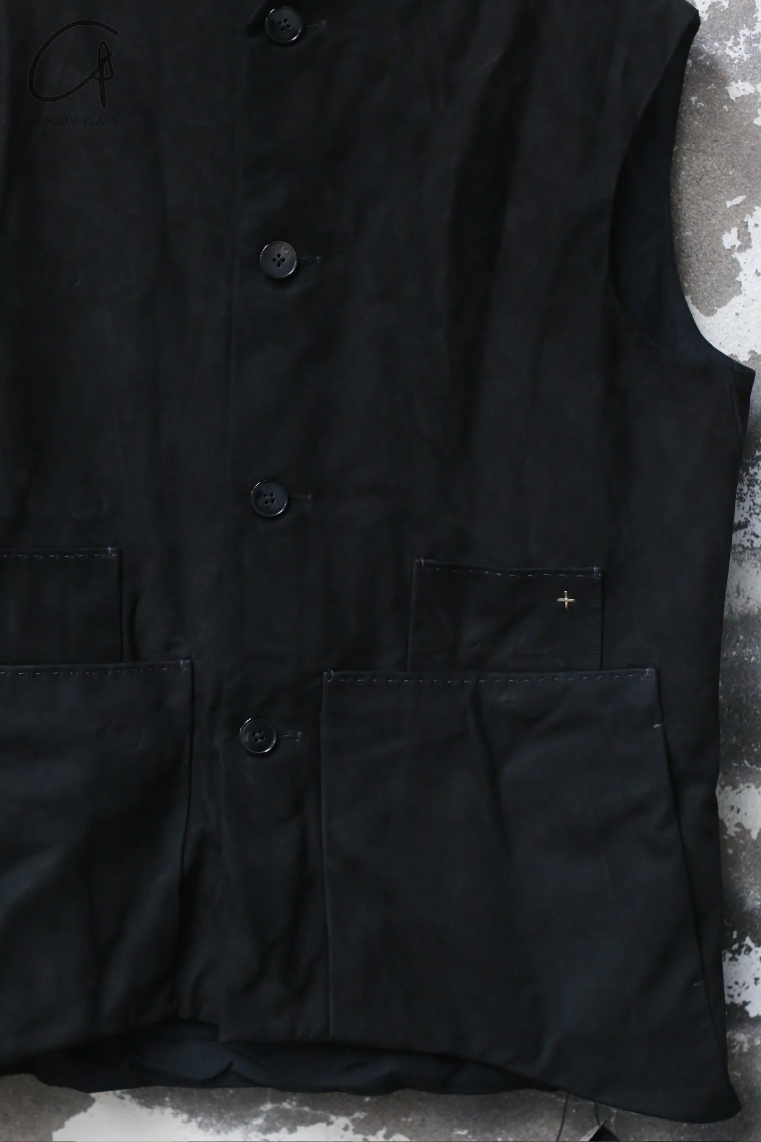 MA+ Hand-sewn multi-pocket vest Italy MA-L130/P NUB0,6-HEI Black L130/P NUB0,6 - Image 2