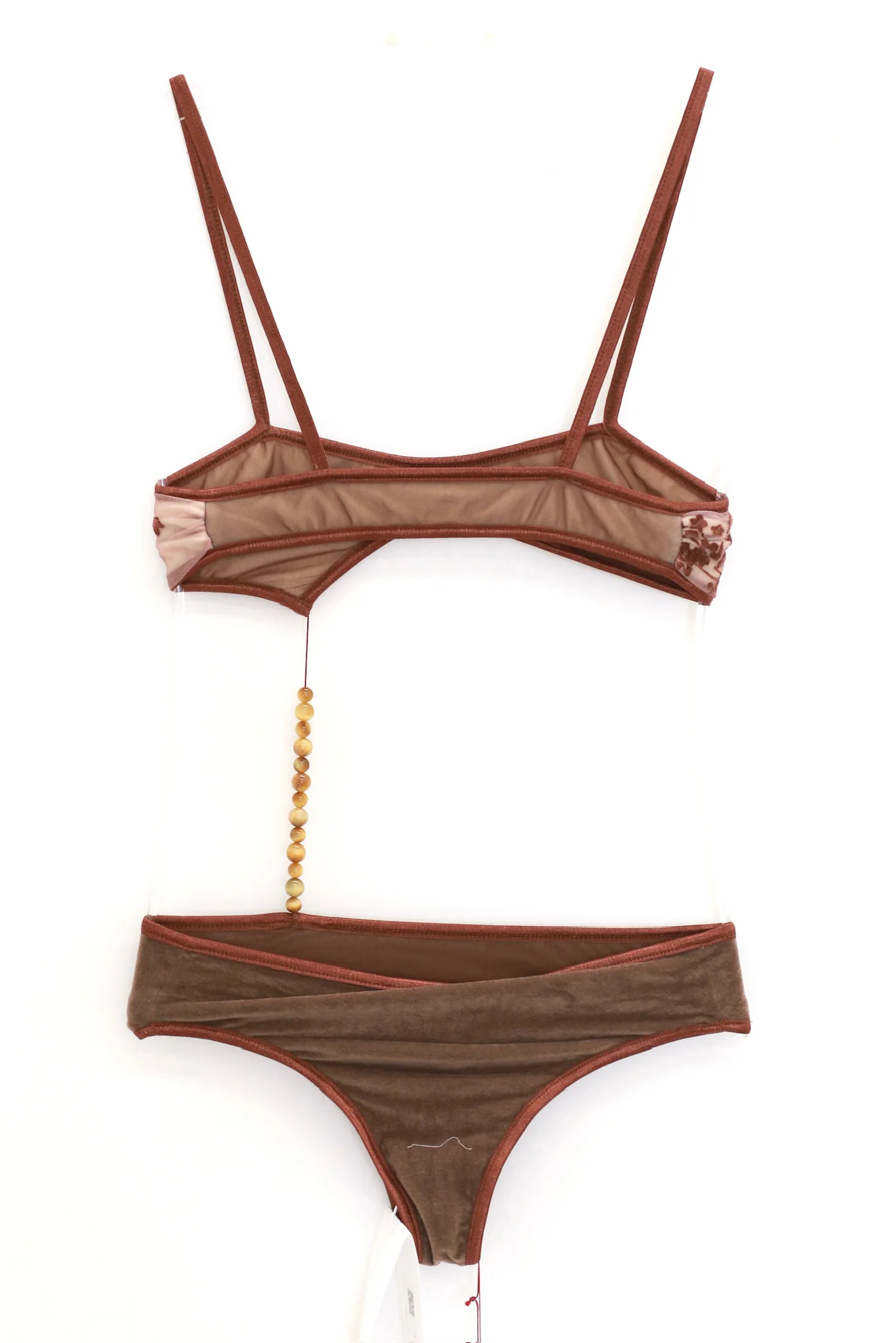 Maison Yiy bikini swimsuit with stone embellishments MY-MY26SD01-2-Brown - Image 2