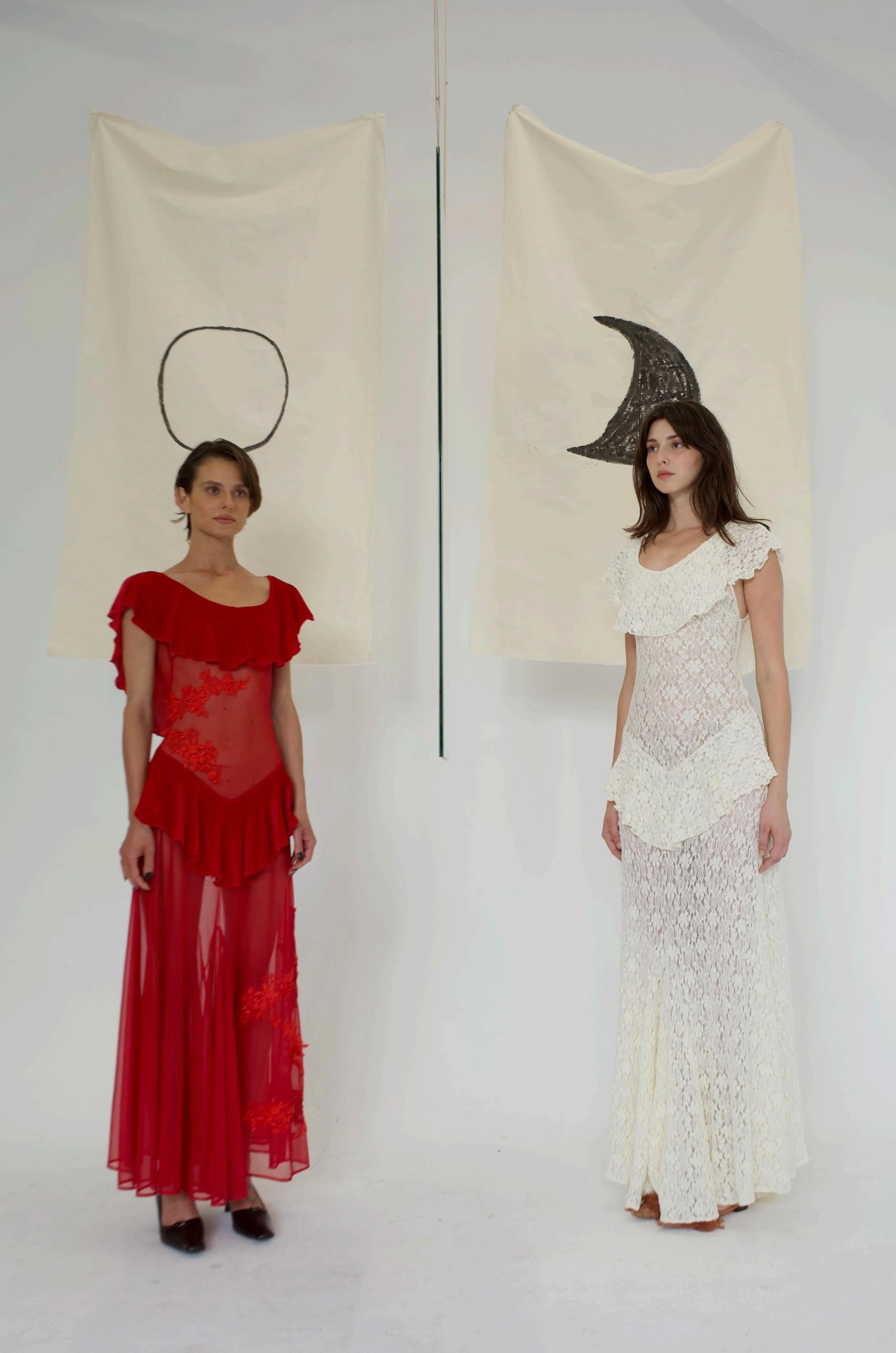 Maison Yiy Collared Ruffle Dress MY-MY26SC08-1-Ivory - Image 24